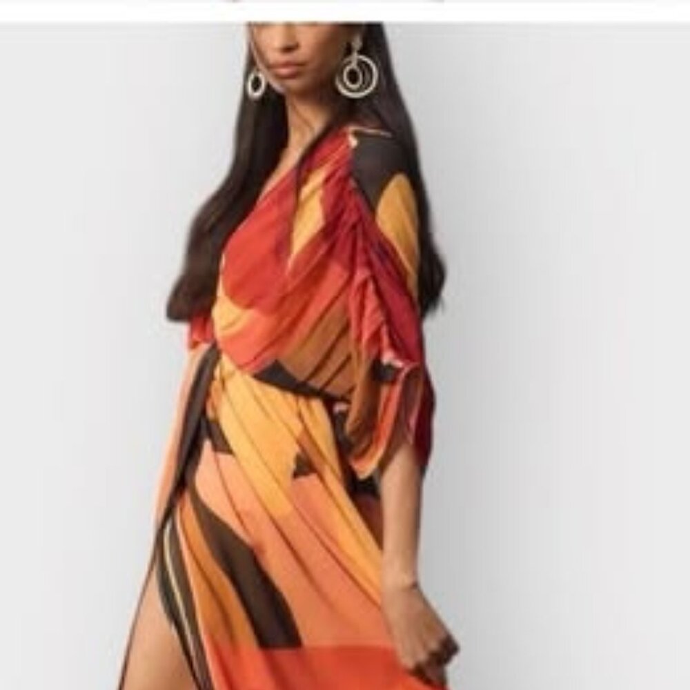 NWOT Size Small Farm Rio Yell/Orange dress